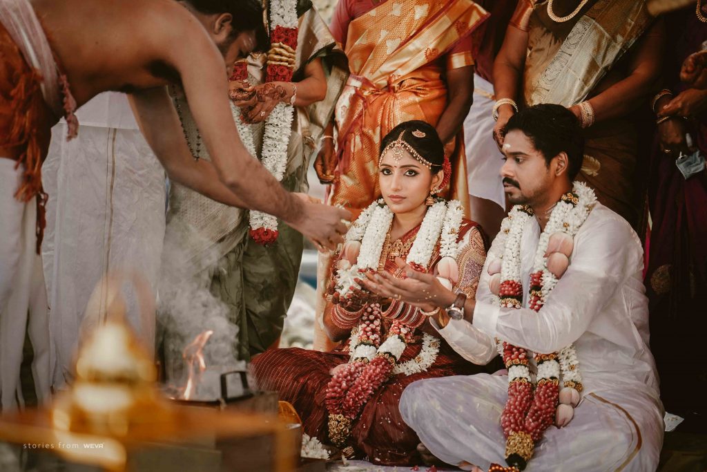 couple during wedding.