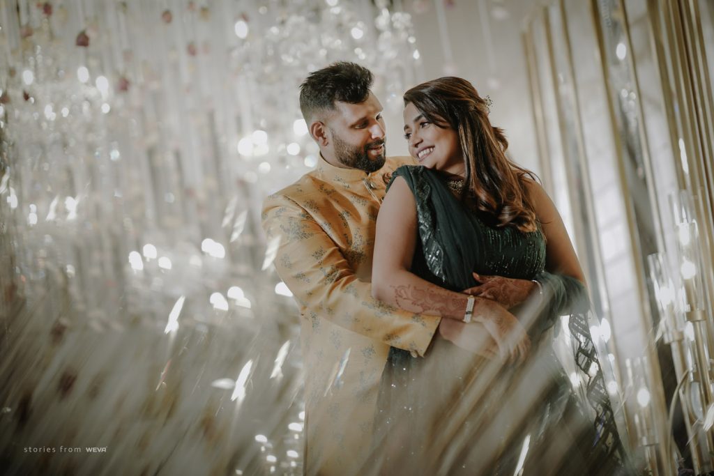 Bride and Groom posing on their Engagement day