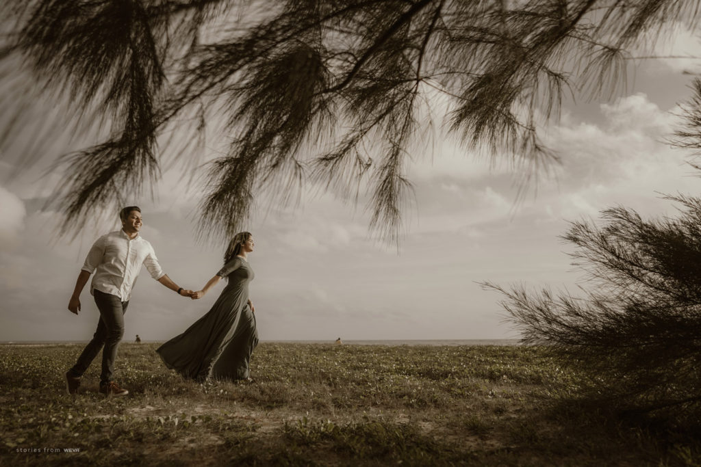 Couple Posing for Pre Wedding Couple Shoot