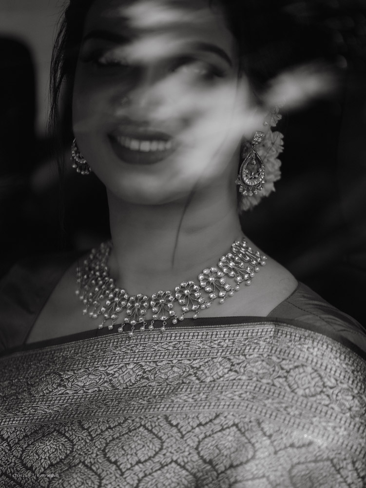 Black and White Bride Portrait