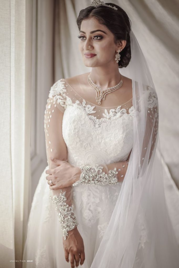 A-line Off-the-Shoulder Wedding Dress with Lace Long Sleeves