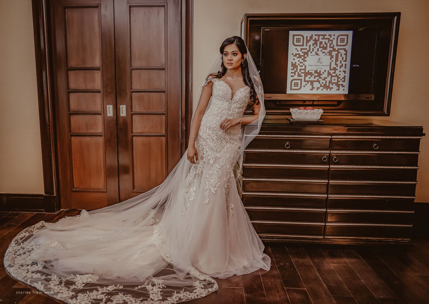 Enchanting Bride in Decorated Room