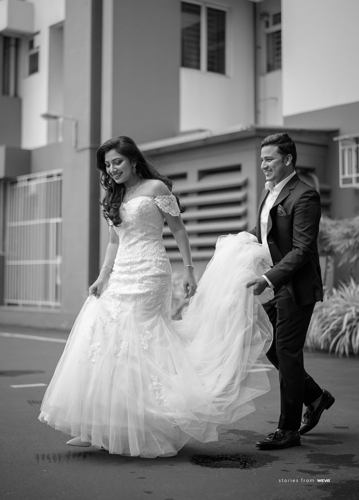 Black and White Bride Portrait