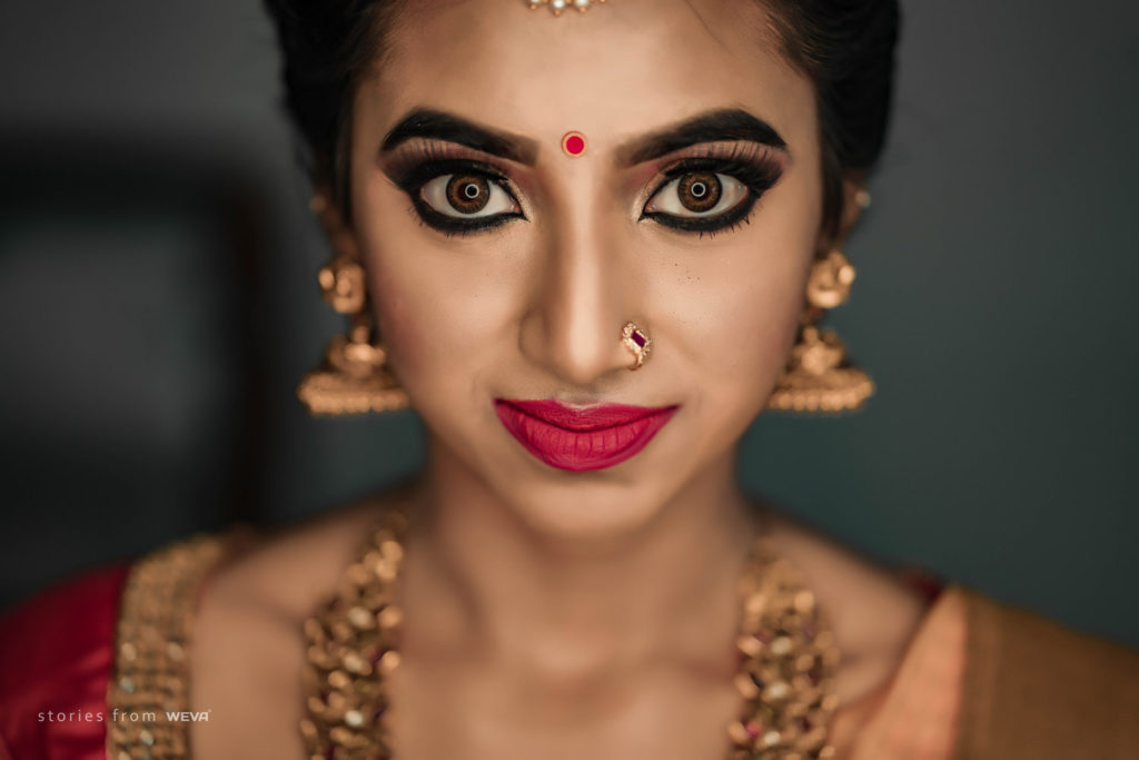 bridal face close up photography